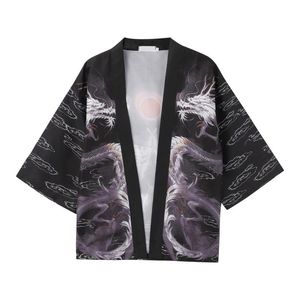 Pulls pour hommes Pull avec bouton vers le haut Mode Kimono Cardigan Top Chemises surdimensionnées Motif imprimé Long Longueur de plancher SweaterMen's