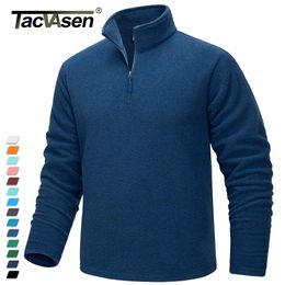 Heren Truien TACVASEN 1 4 Rits Kraag Lente Fleece Heren Warme Sweatshirts Ademend Casual Sport Wandelen Coltrui Tops 230830