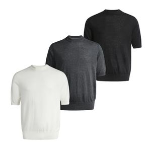 Sweaters para hombres Camiseta de camiseta Tops de gran tamaño Vintage Sweater de manga corta