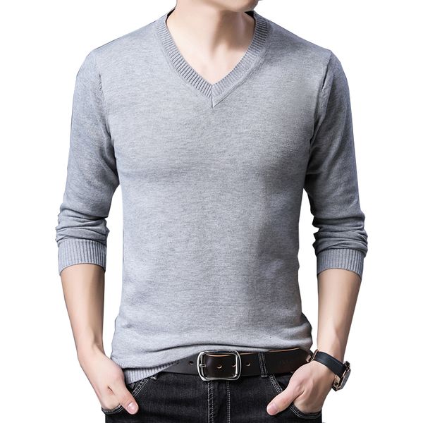 Pulls pour hommes TFETTERS Hommes Marque Pull Automne Slim Pulls Hommes Casual Solide Couleur Col En V Pulls Pull Câble Pull En Tricot 230726