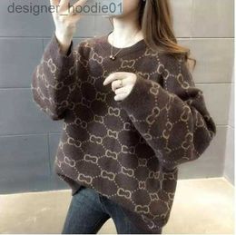 Herensweaters De herfst/winter damessweaters met lange mouwen breien groot formaat 3XL stijl mode losse gebreide pashm G trui L230912