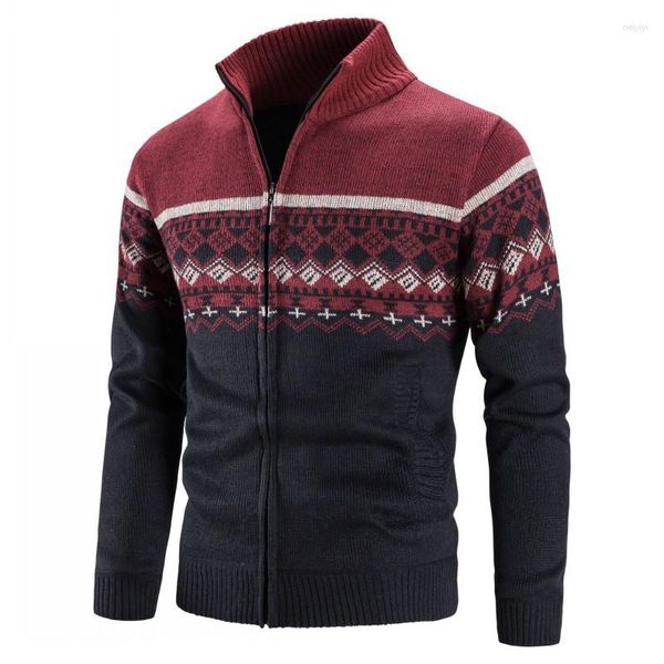 Pulls pour hommes produit le plus vendu en 2023 hommes pull décontracté Jacquard Zip Cardigan veste hiver pull hommes vêtements