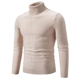 Maglioni da uomo Maglione lavorato a maglia alla moda Slim Fit Dolcevita spesso Pullover Autunno Inverno Maglione termico maschile lavorato a maglia inferiore