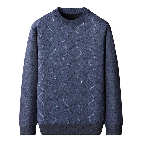 Pulls pour hommes Pull à la mode High Street Modèle rayé Tricoté Mâle Slim Fit Bas Isolation Business Jumper Sueter