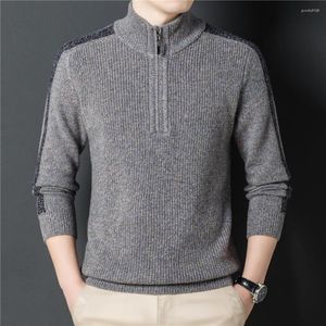 Herentruien Turtleneck Brand Zipper Sweater Men Kleding Autumn Winter Aankomst Pure Merinowol Dik Warm pullover Z3028