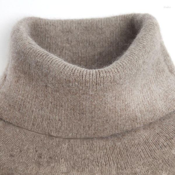 Suéteres para hombres Turtleneck Hombres Suéter 2023 Otoño Invierno Cashmere Mezcla de algodón Jersey Alto Cuello Hombre Sueter Hombre Pull Homme Hiver