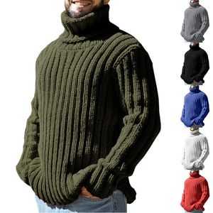 Pulls pour hommes Pull à col roulé Couleur unie Slim Top tricoté 2023 Mode automne et hiver