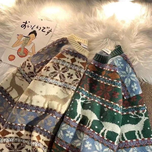 Pulls pour hommes Pull de Noël laid pour hommes Vêtements Pulls tricotés Doux Chaud Harajuku Festival O-Cou Vintage Vêtements décontractés