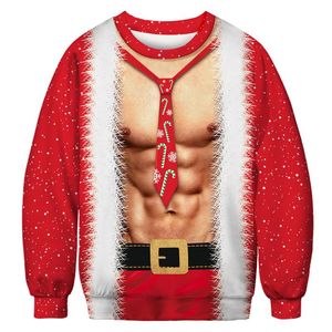 Sweaters voor heren lelijke kersttrui vrouwen/mannen borsthaar grappig los