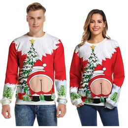 Herensweaters Lelijke unisex kersttruien 3D-geprinte leuke tops vakantiefeest sweatshirts met capuchon voor heren en dames 230831