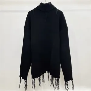 Pulls pour hommes Vetments col haut tricot qualité extra large pull pull décontracté et haut vintage pour femmes
