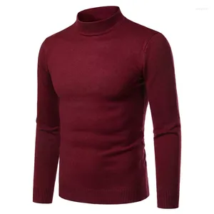 Herentruien Warm Cashmere Sweater Men Half High Collar Mens Slim Fit pullover Classic Wool Knitwear pull mannetje