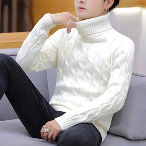 Pulls pour hommes Blanc Turtleneck Hommes Vêtements Pull d'hiver Manteaux Solide Pull à rayures Hommes M-2XL 2023 Arrivées