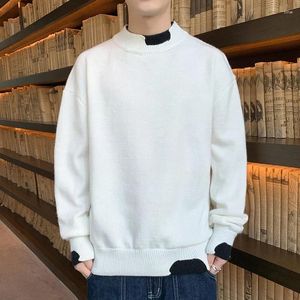 Pulls pour hommes Couleur d'hiver Pull chaud en plein air coupe-vent col rond pull tricoté style japonais décontracté