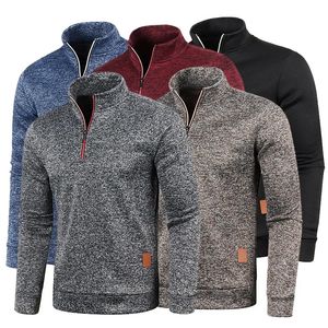 Pulls pour hommes hiver polaire plus épais pull manteau demi-fermeture à glissière col roulé chaud pull qualité mâle mince laine tricotée 4XL 231020