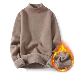 Herentruien Winter Hoge nek Dikke Warme trui Men Turtleneck mannelijke wol slanke fit pullover gebreide kleding dubbele kraag