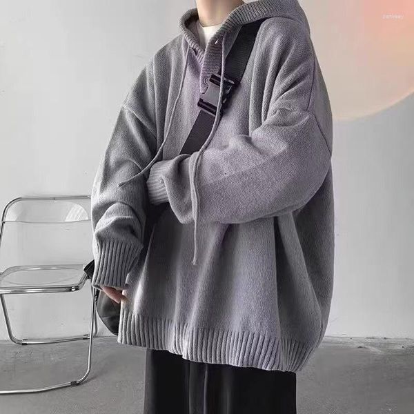 Pulls pour hommes hiver pull à capuche hommes et femmes 2023 pull japonais rétro décontracté lâche tricot manteau surdimensionné
