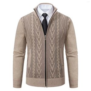 Pulls pour hommes Vestes d'hiver Hommes Cardigans Sweatercoats Haute Qualité Mâle Col Montant Casual Slim Fit Taille Chaude M-3XL