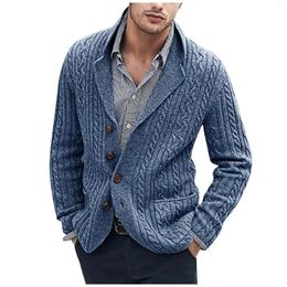 Chandails pour hommes à manches longues châle chaude châle en tricot en tricot en tricot tricot décontracté en coton doux et à tricots masculins