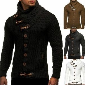 Pulls pour hommes hiver hommes pull tricoté manteau bouton avant mode automne hommes vêtements cardigan vestes solides my270men