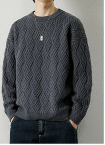 Herentruien Winter Wollen truien met ronde hals, losse, warme trui, mode, verdikt breien, 6 kleuren, hoogwaardige jassen, S-3XL 231122
