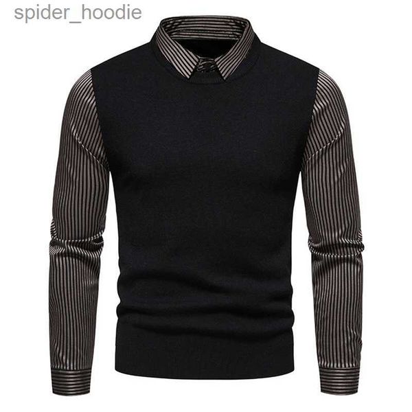 Suéteres para hombres Suéter para hombres de invierno 2022 Nuevas prendas de punto Ropa LED de gran tamaño Jerseys casuales Personalidad Moda Camisas frías L230922