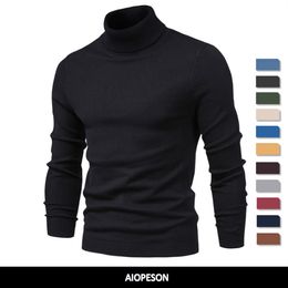 Maglioni da uomo Inverno Uomo Maglione dolcevita Casual Tinta unita Caldo Pullover Collo sottile di alta qualità Manica lunga 230912