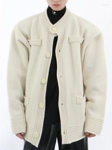 Hommes chandails hiver hommes femmes Cardigan poche épaissir tricoté de haute qualité solide vêtements urbains chaud élégant manteau