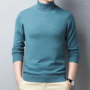 Pulls pour hommes Hiver Menswear Pull en laine à revers haut en vrac européen et américain simple jeunesse mode ville couleur unie col roulé