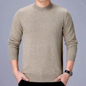 Herensweaters Wintersweater met opstaande hals Effen kleur Pullover Schapenbont Jonge en middelbare leeftijd Dikke kasjmier