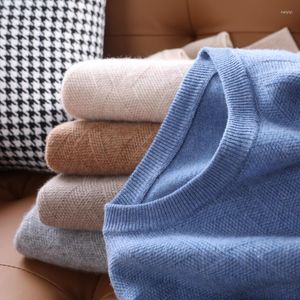 Pulls pour hommes hiver plus épais chaud hommes Oneck pure laine tricot pulls pulls en laine vêtements