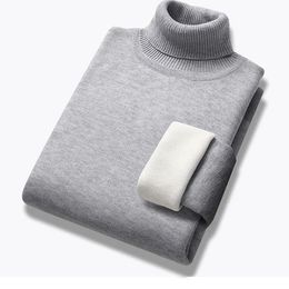 Herren-Pullover, Winter-Trend-Pullover, einfarbig, langärmelig, Rollkragenpullover, Stehkragen, Fleece, warm, Slim-Fit, lässig, Pullover, 3XL, 231026