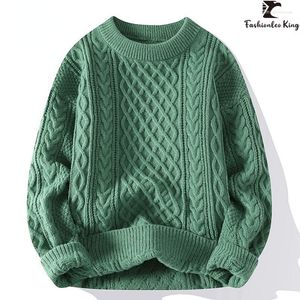 Herensweaters Winter Unsex Warme trui Solid Fit gebreide trui heren en dames losse retro