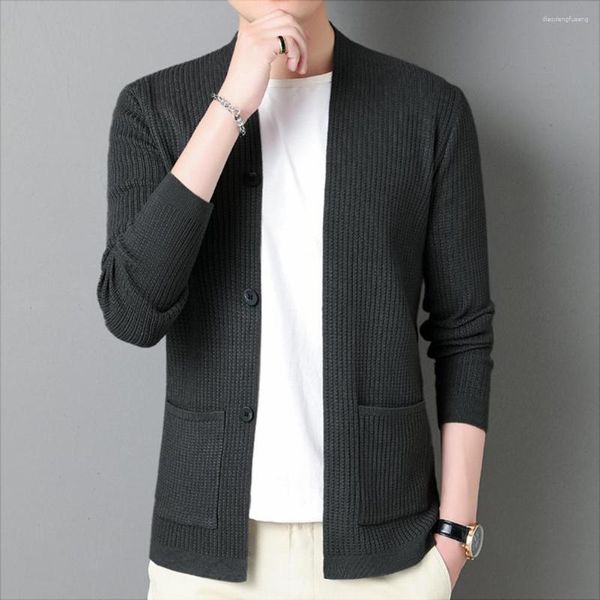 Pulls pour hommes Femmes Cardigan Veste élégante simple boutonnage pour cardigans tricotés polyvalents élégants d'âge moyen