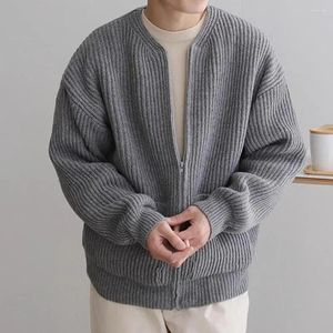 Pulls pour hommes Femmes Pull Cardigan Cardigan Manteau tricoté sans col avec poches à fermeture à glissière pour automne hiver vêtements d'extérieur