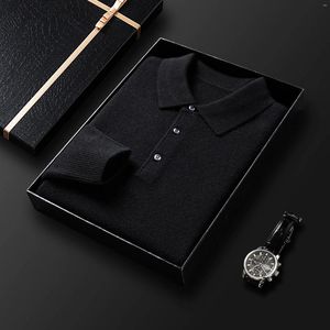 Chandails pour hommes laine 5,8% 2024 Brand de mode de créateur de haute qualité Couleur solide Polo japonais décontracté. Vêtements pour hommes à manches longues