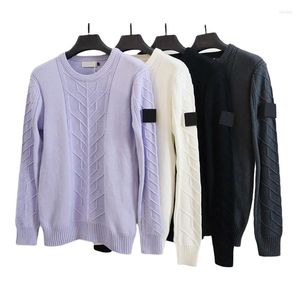 Suéteres de hombre Lana Medio cuello alto Suéter de punto Ropa de hombre Jerséis vintage Otoño Invierno Jersey Cuello redondo Puños acanalados Brazalete Tops