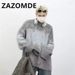 Pulls pour hommes Zazomde 2024 Hommes Streetwear Pull tricoté Hip Hop Pull Coton Harajuku Doux Épais Y2K Jumpers