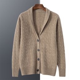 Suéteres para hombres ZOCEPT suéter de cachemira grueso de alta calidad para hombres invierno suave cálido suéter abrigo hombre chal cuello manga larga cardigan 230831