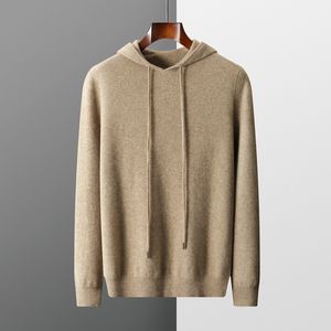 Pulls pour hommes Zocept Pull à capuche pour hommes hiver 100 laine mérinos coréen décontracté à manches longues sans couture tricoté mâle pull 230831