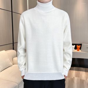 Pulls pour hommes Zongke mince blanc col roulé hommes vêtements pull pull vintage tricot col de tortue homme vêtements 2023 automne