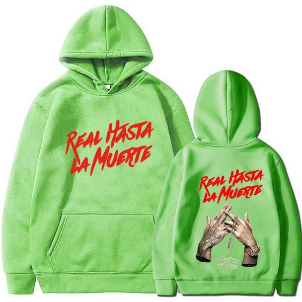 Sudadera para hombre otoño nueva moda recomendada Anuel abrigo estampado simple real Hasta La Muerte ropa deportiva casual ropa para hombres y mujeres sudaderas con capucha de anime