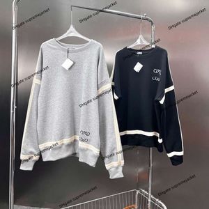 Herensweater Lowe Herfst Nieuwe Hoge Kwaliteit Lint Geborduurd Ronde Hals Trui Paar Loose Fit Bovenkleding Top Fashion