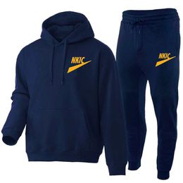 Sweatshirt broek voor heren 2 -delige trainingspakken Casual sportkleding Hoodies dragen herfst en winter nieuwe sportkledingpak heet