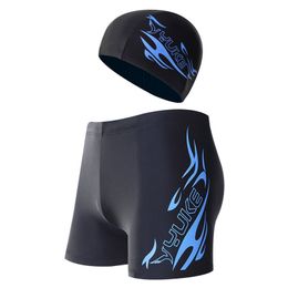 Swimpak voor heren met hoed Beach Sport Swim Trunks Men Surf Zwem shorts voor mannelijke badmode Boxer Snelle drogende briefs plus maat 220505