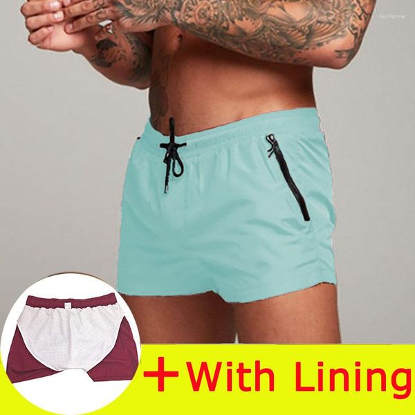 Swimwear para hombres 2023 Hombre sexy Swimsuit Man Swimming Shorts Breve Beach Swim Trunks Sports Sports Board de surf Erkek Mayo