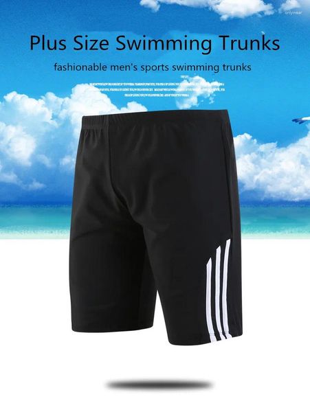 Swimwear masculin 2024 Trunks de natation plus taille 4xl-7xl tissu de séchage rapide sport à long terme angle plat en gros et vente au détail