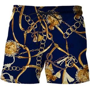 Maillots de bain pour hommes Shorts de luxe rétro imprimés en 3D Shorts de course pour hommes Shorts de plage graphiques Harajuku Chaîne dorée Impression 3D maillots de bain pour hommes x0625