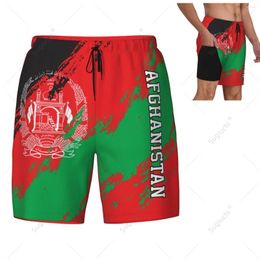 Maillot de bain masculin Afghanistan Flag 3D Mens nage nageur Pantalons de surf