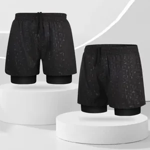 Heren badmode anti-vererveling tailleband zwem shorts snel droge dubbele laag met elastische taille slanke pasvorm geprint voor water